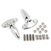 8B12601 A pair of good quality chrome plated Mini boot lid hinges.