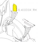 MCR11.41.03.04 RH Rear Wheel Arch to Bulkhead Stiffener Pane - All Mini Models.