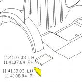 MCR11.41.08.04 RH filler segment for the rear wheel arch closing panel, inside the rear companion box.