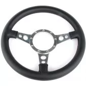Classic Mini Moto-Lita 13" Leather Dished Steering Wheel with Polished Spoke