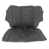 Black - Rear Seat Cover - Leather Faced - Vertical Flute - Mini 96-00