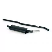 Sportex Side Exit Single Silencer Exhaust System - fits 3 Branch Manifold