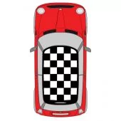 Roof Chequer Kit - Large Chequer Decal - White 