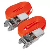 Self-Securing Ratchet Tie Down - 25mm x 4.5m - 800kg Breaking Strength - Pair