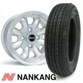 5" x 12" silver Ultralite alloy wheel and Nankang tyre package