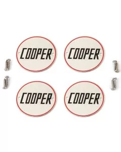 Cooper Wheel Badges with slotted fitting screws