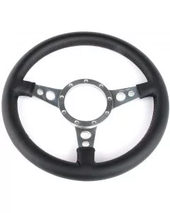 Classic Mini Moto-Lita 13" Leather Dished Steering Wheel with Polished Spoke