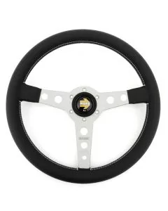 MOMO Prototipo steering wheel - Black with Silver Spokes - 350mm