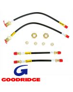 Goodridge black front and rear brake hose set for Classic Mini