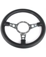 Classic Mini Moto-Lita 13" Leather Dished Steering Wheel with Polished Spoke