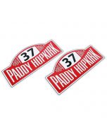 Paddy Hopkirk Rally Plate Decal pair 