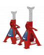 Pair 2 Tonne Ratchet Type Axle Stands in Red - VS2002
