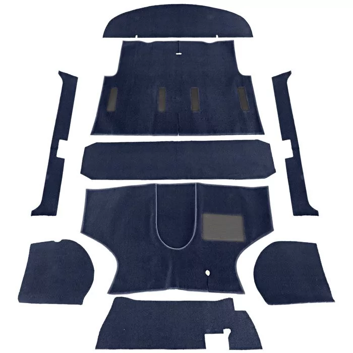 Navy Blue Concours Carpet Set - Tailored for 1960s Cooper models and post-1973 Mini Saloons. Impeccable quality with bound edges for a sophisticated finish.