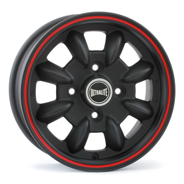 5 x 12" Ultralite Mini Wheel - Black with Red Pinstripe