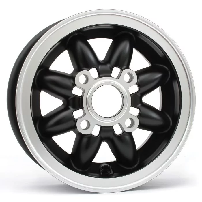 Rose Petal Alloy Wheel - Matt Black with Machined face 4.75 x10"