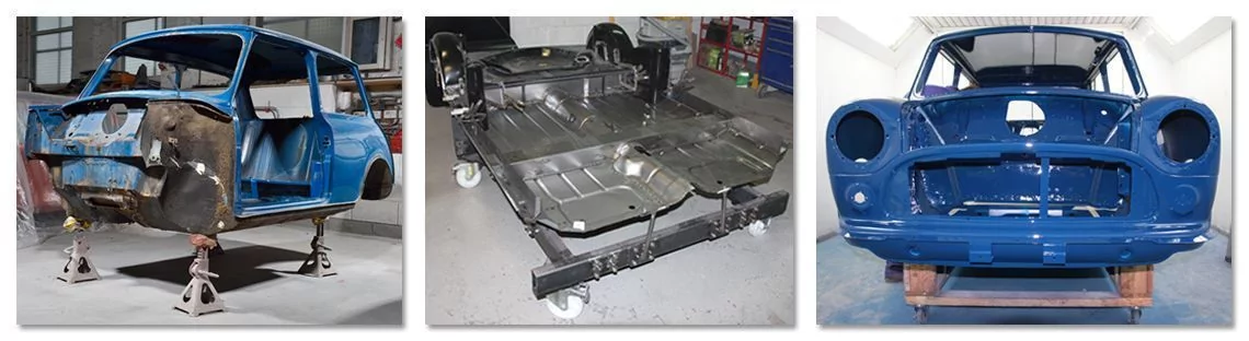 Classic Mini Mk3 Body Shell built from scratch by Mini Sport Jig Mini Bodyshell from Mini Sport